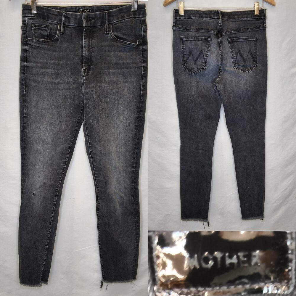 Mother Jeans Womens 29 High Waisted Looker Ankle Black NightHawk Wash #W5564